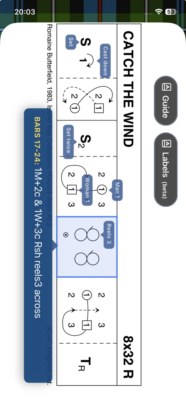 Interactive dance diagrams